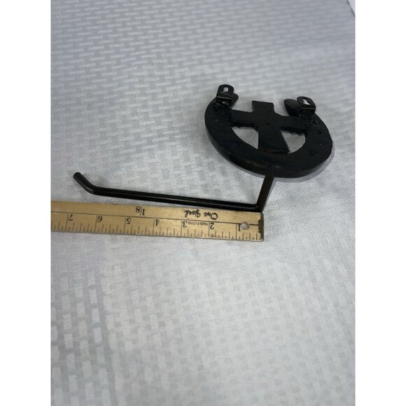 2 PIECE Cross HORSESHOE BATHROOM SET RUSTIC WESTERN DECOR TP Holder‎ Towel Ring - Picture 10 of 11
